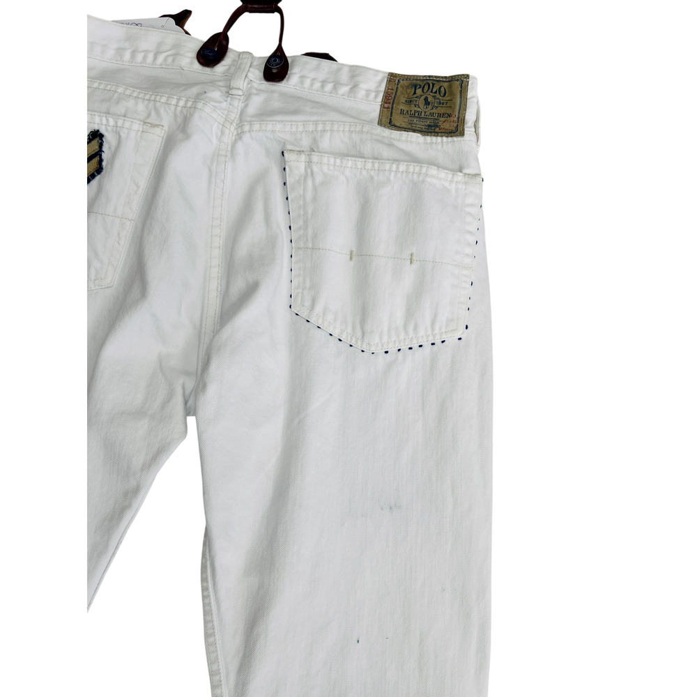 Polo Ralph Laure Jeans Men 867 36x30-Patchwork Distressed Upcycled graffiti - Picture 11 of 16